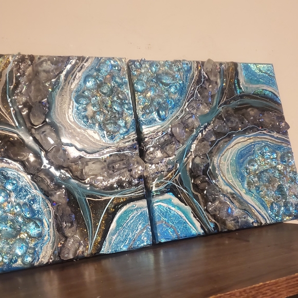 Geodes abstract wall art paintings embellished art - Picture 13 of 15